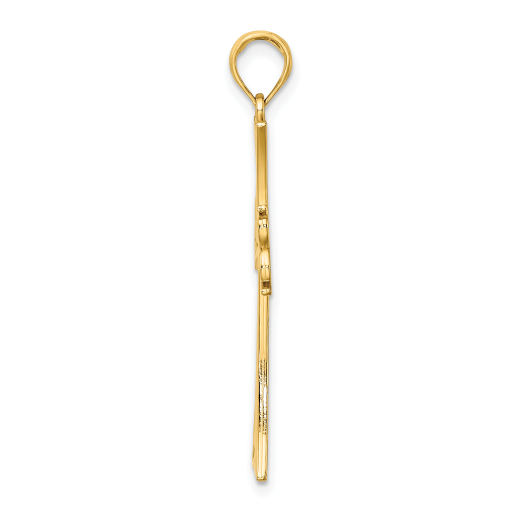 14K Polished Celtic Knot Cross Charm