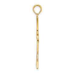 14K Polished Celtic Knot Cross Charm