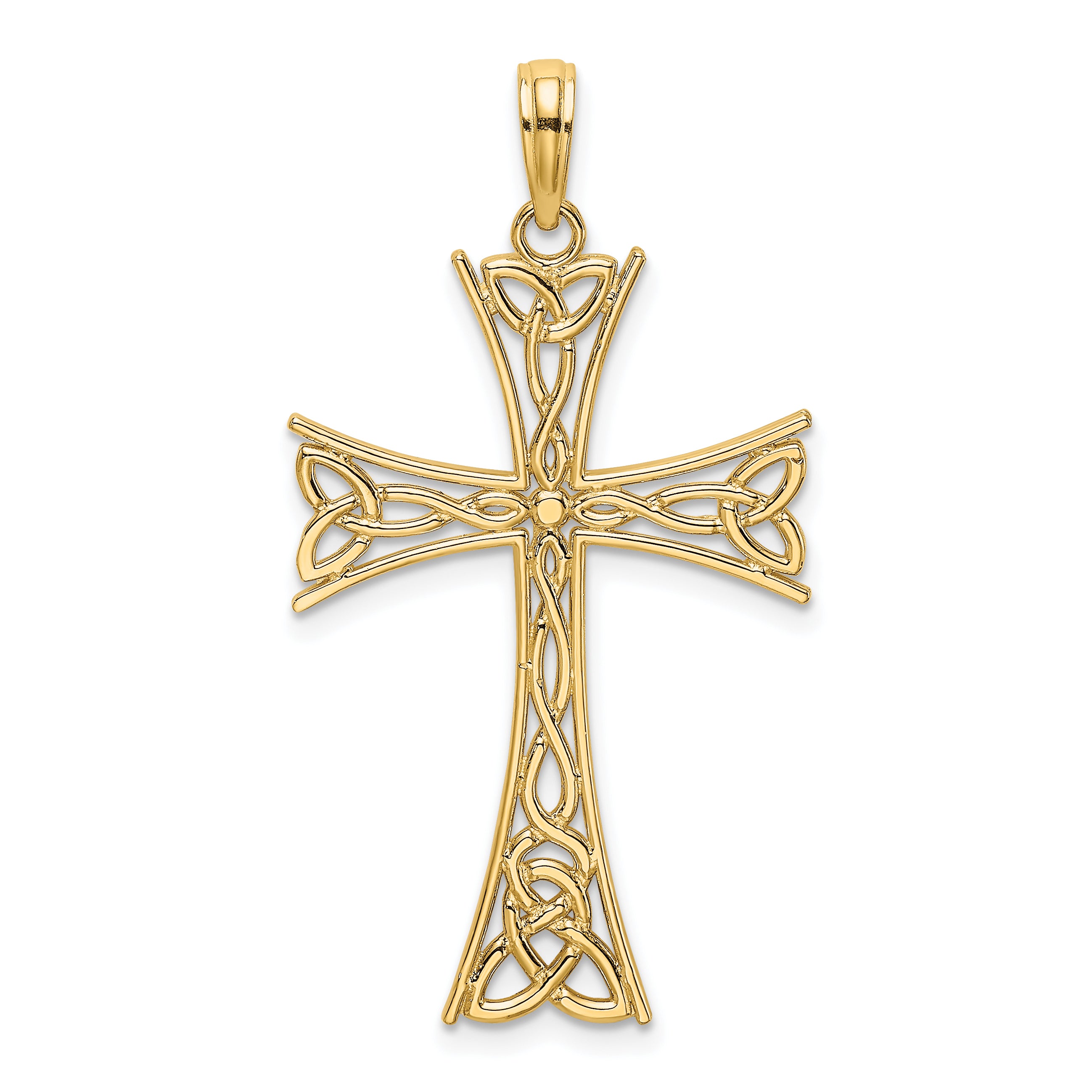 14K Polished Celtic Knot Cross Charm Main image