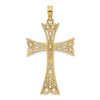 14K Polished Celtic Knot Cross Charm