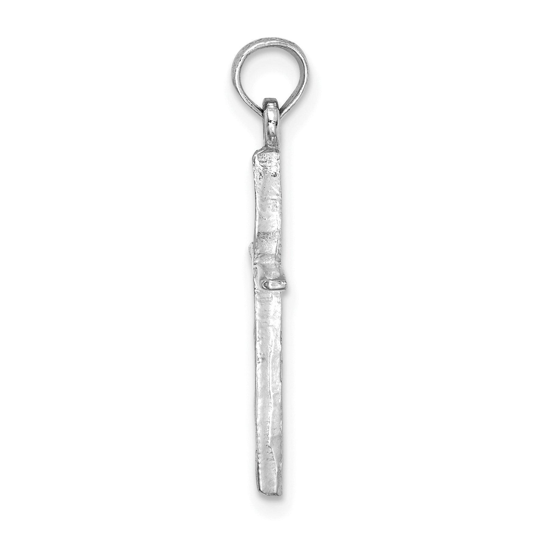 14K White Gold D/C with Tapered Ends Cross Charm Secondary image