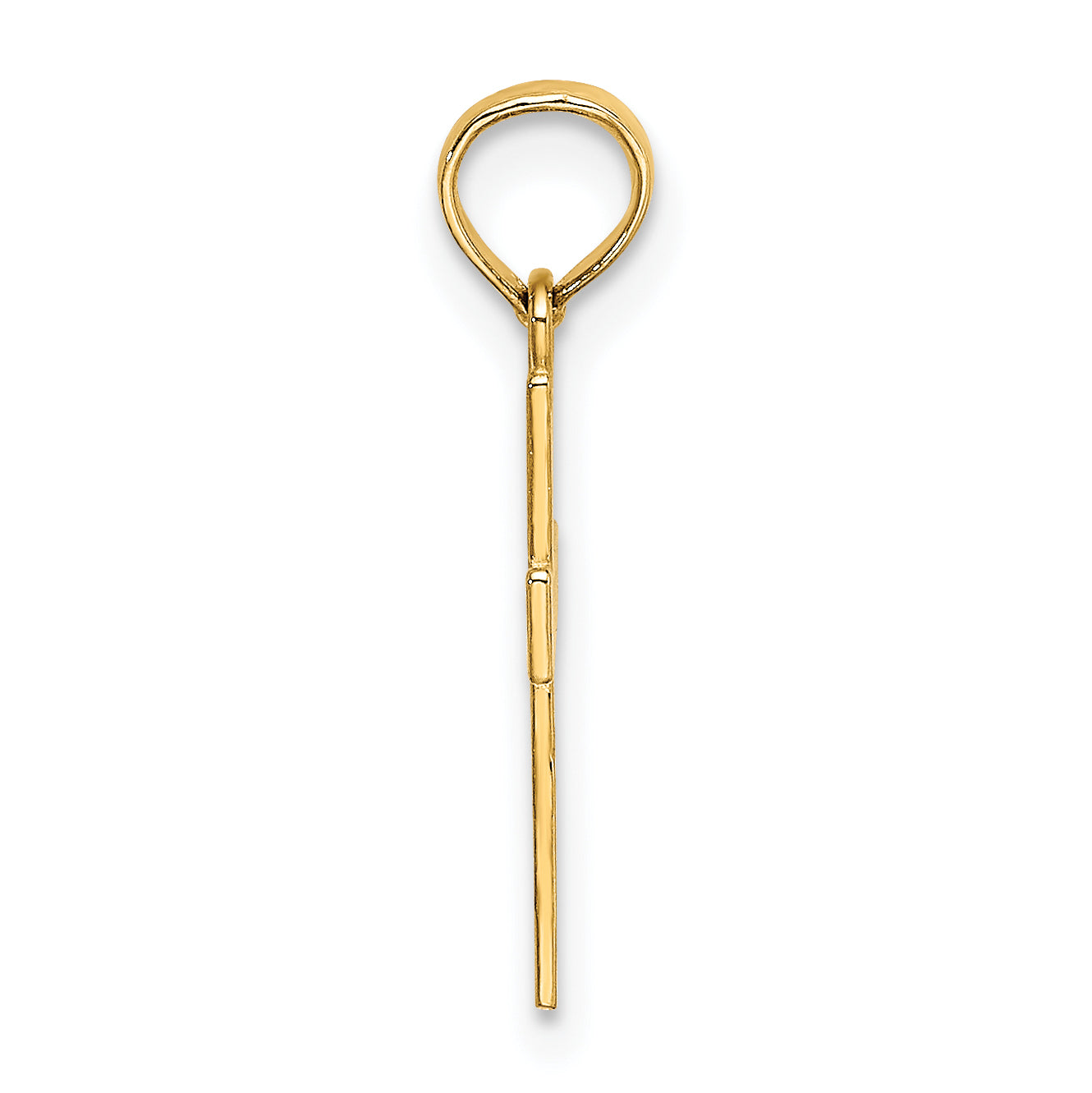 14K Small Textured Cross Charm