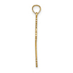 14K Beaded Tip Cross w/ Heart Center Charm