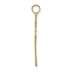 14K Beaded Tip Cross w/ Heart Center Charm
