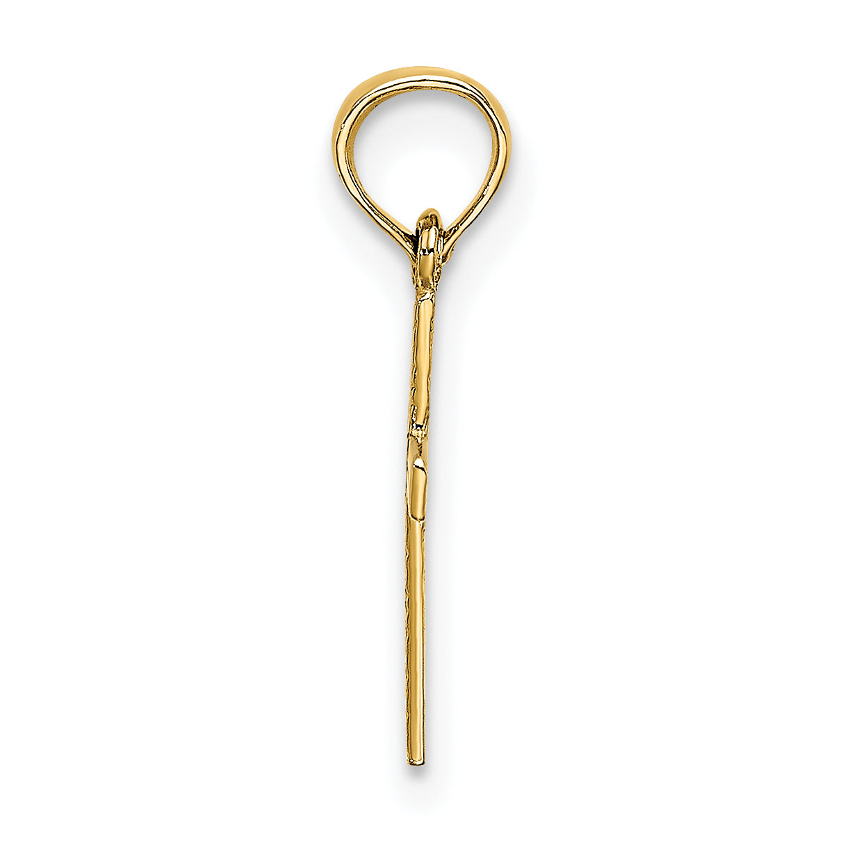 14K Polished Mini Cross w/ Heart Charm