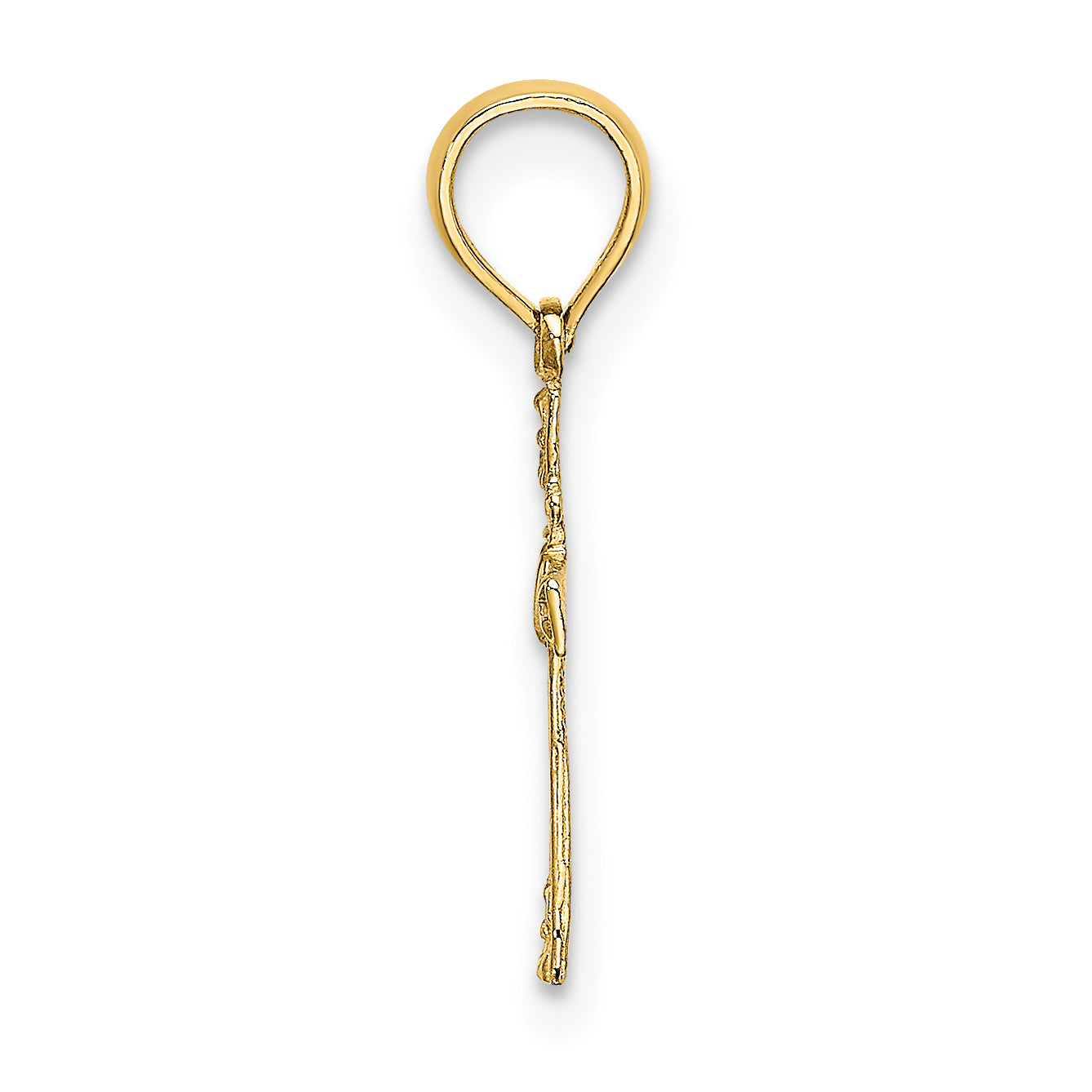 14K Textured Mini Cross w/ Heart Charm Secondary image