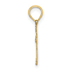14K Textured Mini Cross w/ Heart Charm