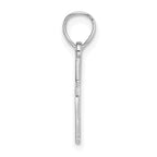 14K White Gold Diamond Shape Center Mini Cross Charm