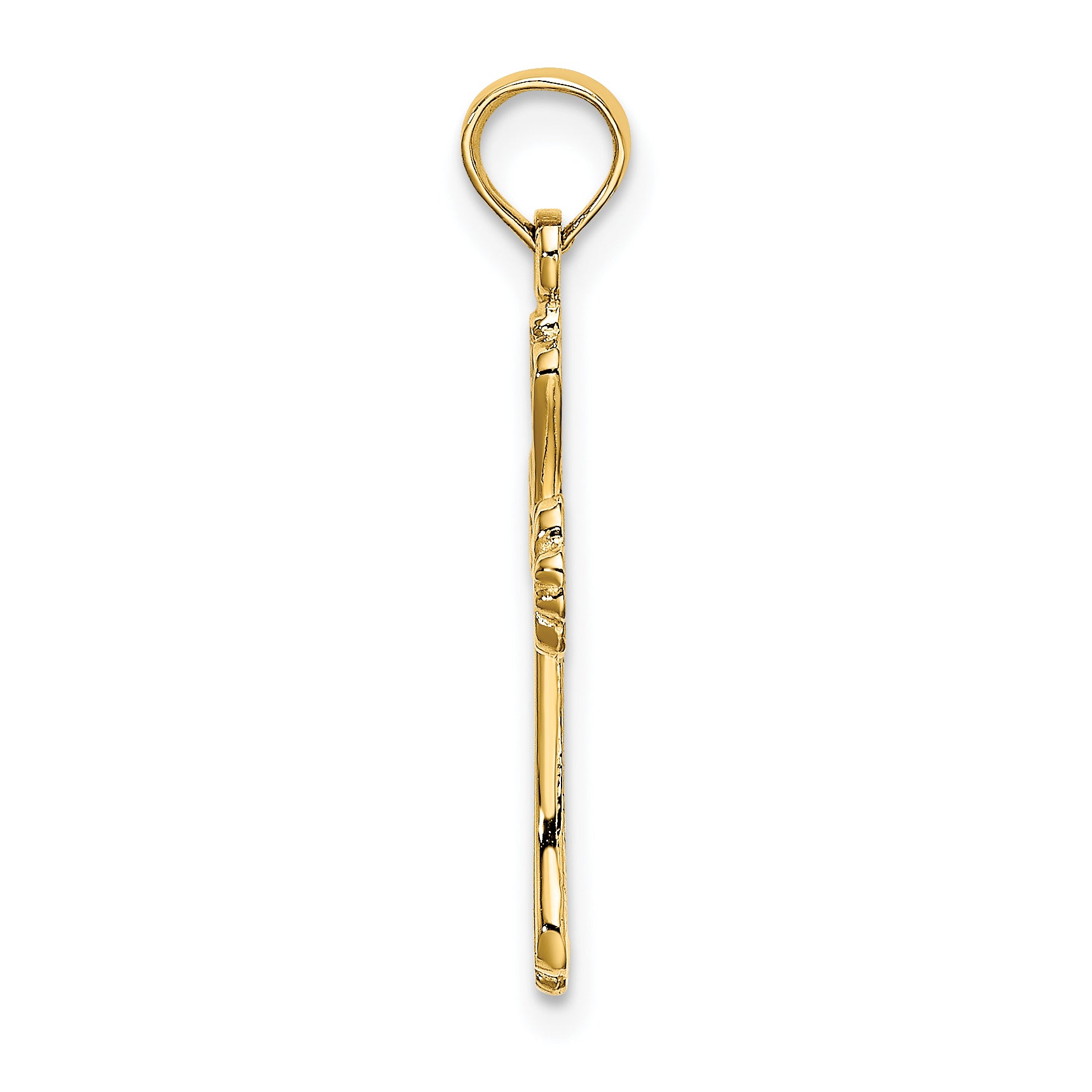 14K Polished Engraved Cross Charm Secondary image