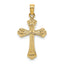 14K Polished Engraved Cross Charm