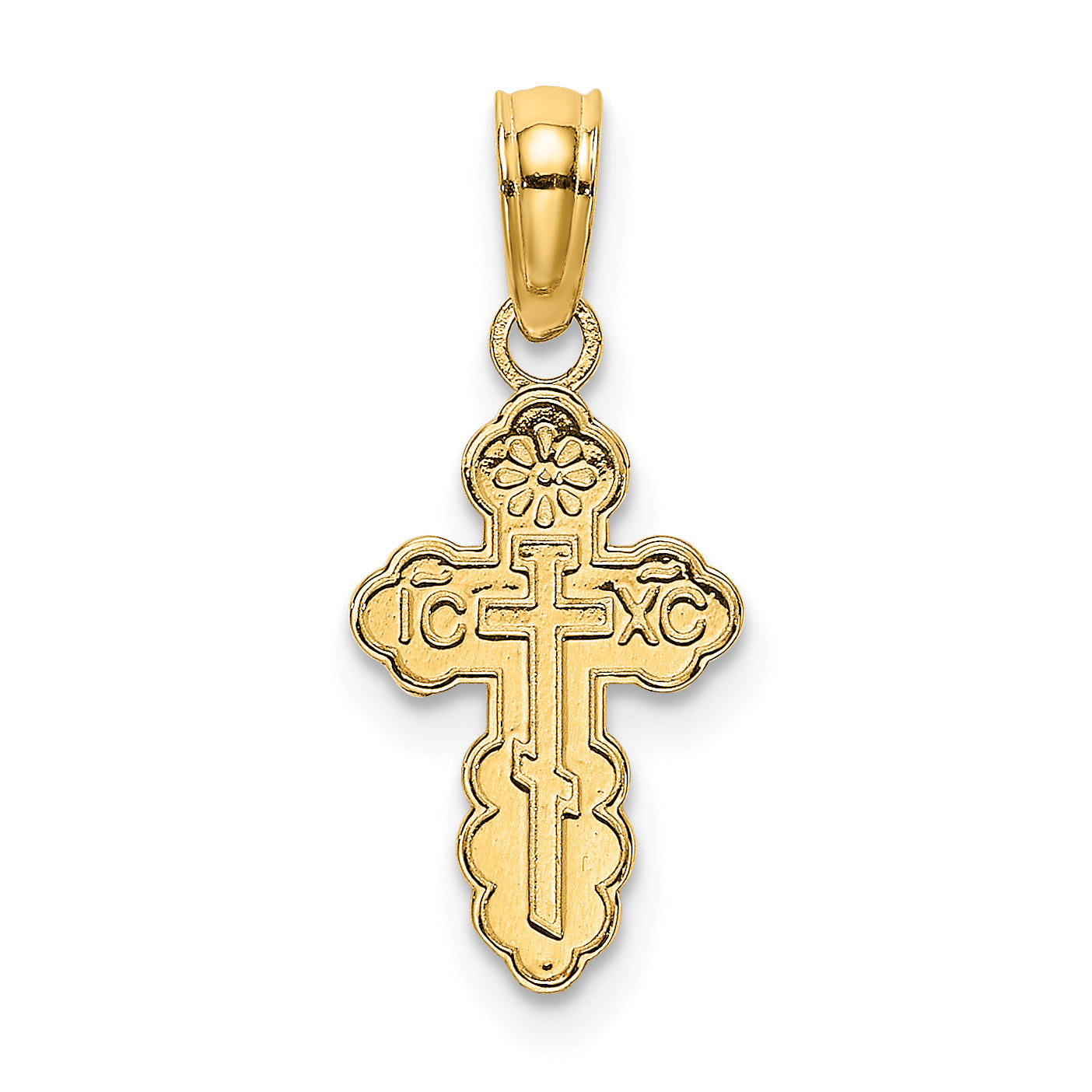 14K Mini Eastern Orthodox Cross Charm Main image