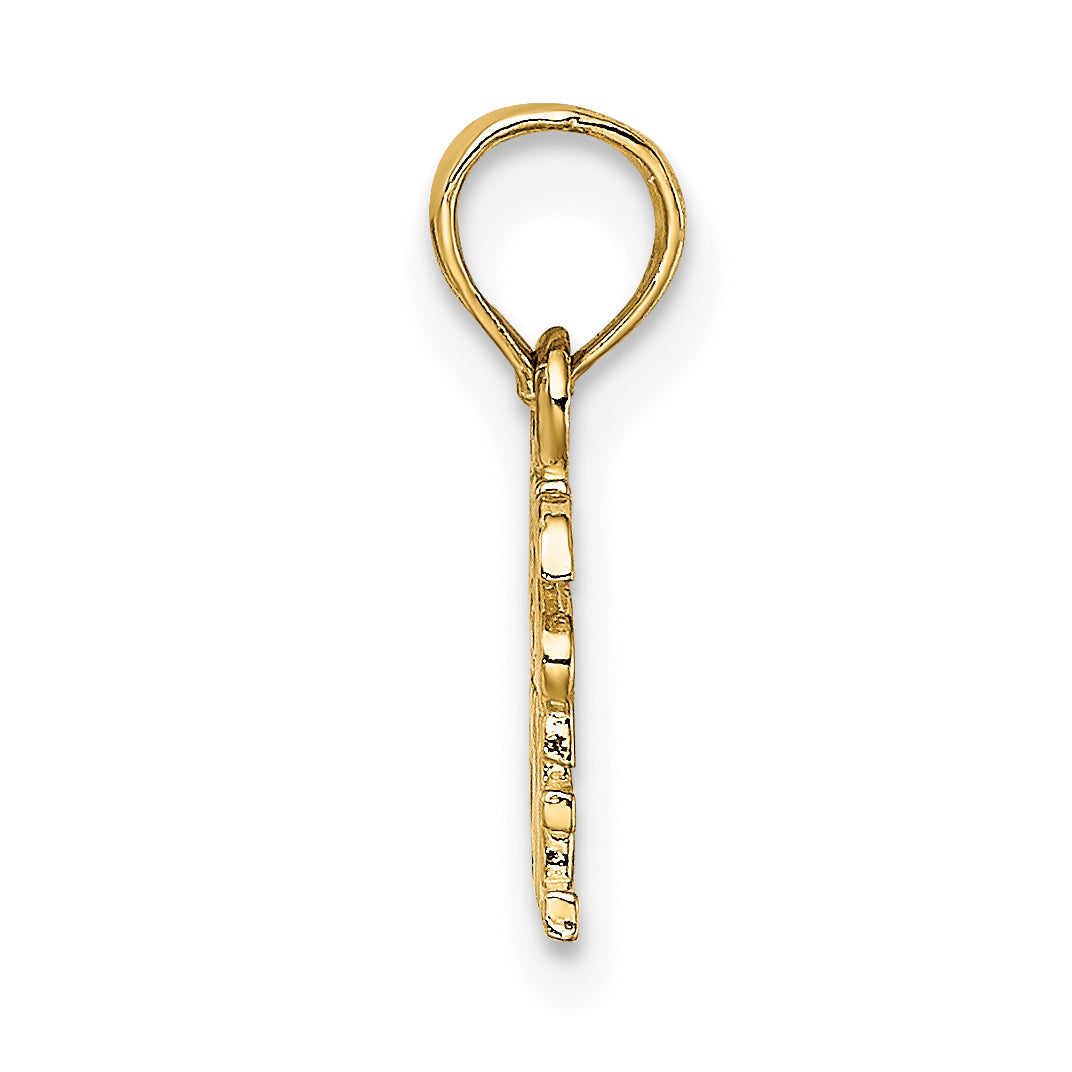 14K Polished / Engraved JESUS HEART ME Charm Secondary image