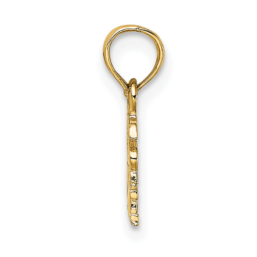 14K Polished / Engraved JESUS HEART ME Charm