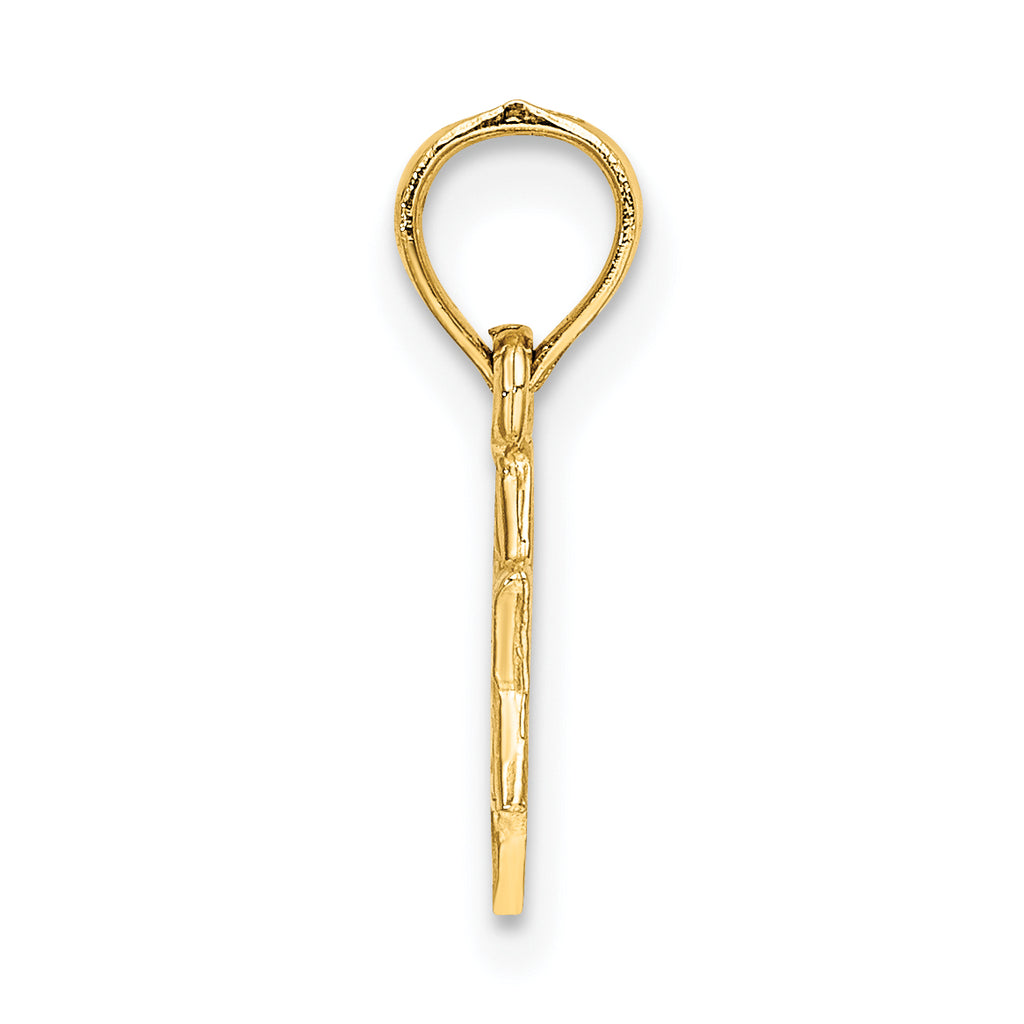14K Mini Star Of David w/ Engraved Swirl Charm
