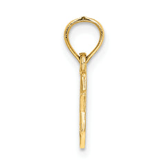 14K Mini Star Of David w/ Engraved Swirl Charm