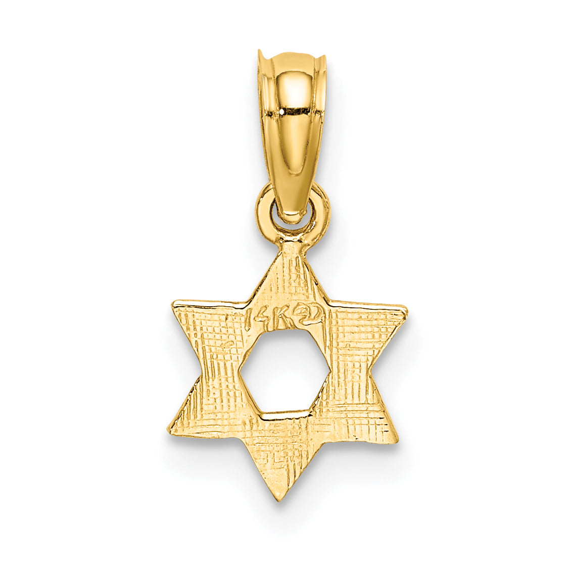 14K Mini Star Of David w/ Engraved Swirl Charm