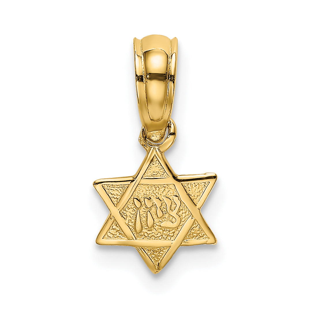 14K Engraved Mini Star Of David Charm Main image