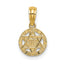 14K Engraved Star Of David Charm