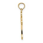 14K Polished Cross w/ Heart Charm
