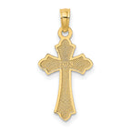 14K Polished Cross w/ Heart Charm