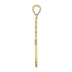 14K Flower Center Scroll Cross Charm