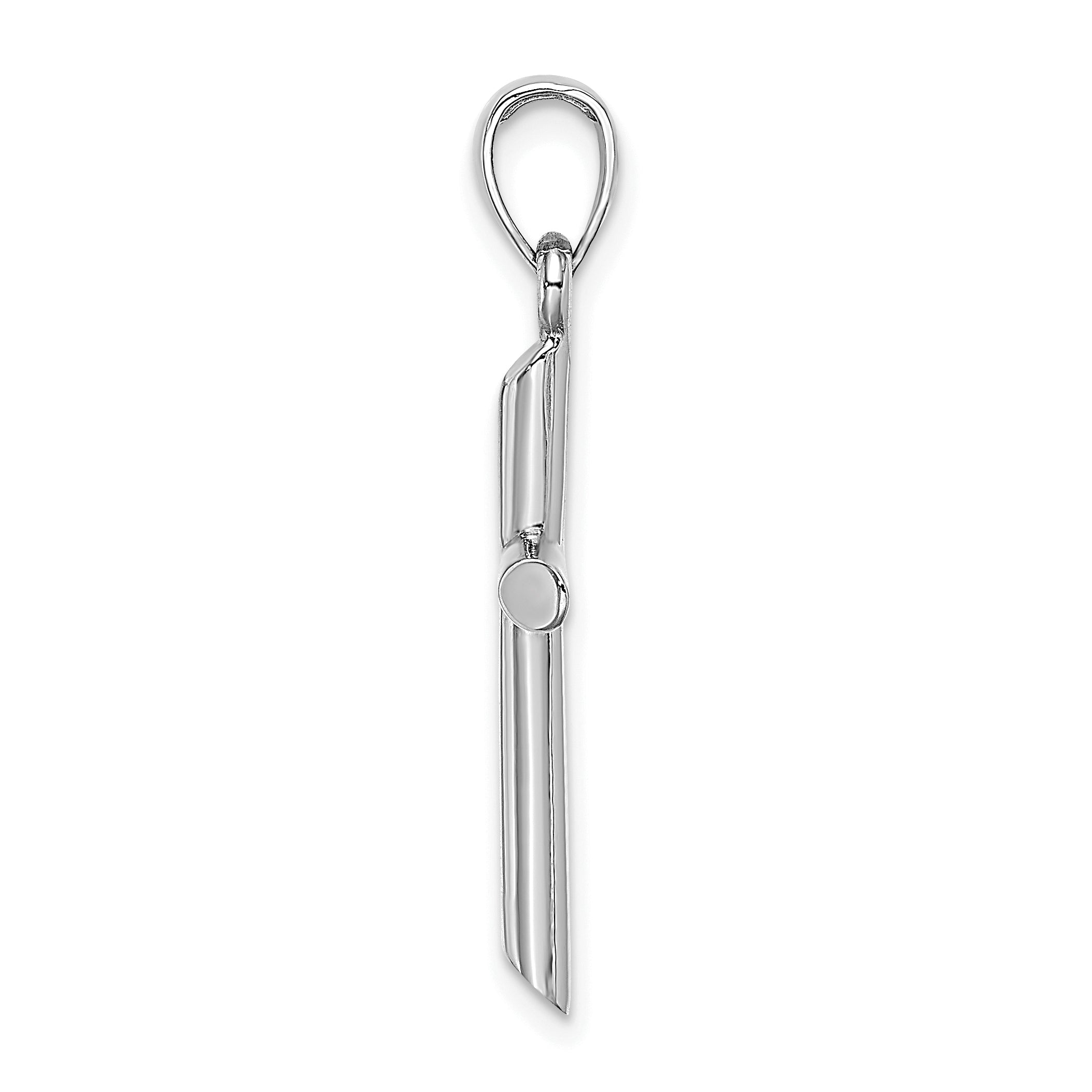 14K White Gold Polished Cylinder Cross Charm Secondary image