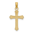 14K 2-D  Polished Cross Charm