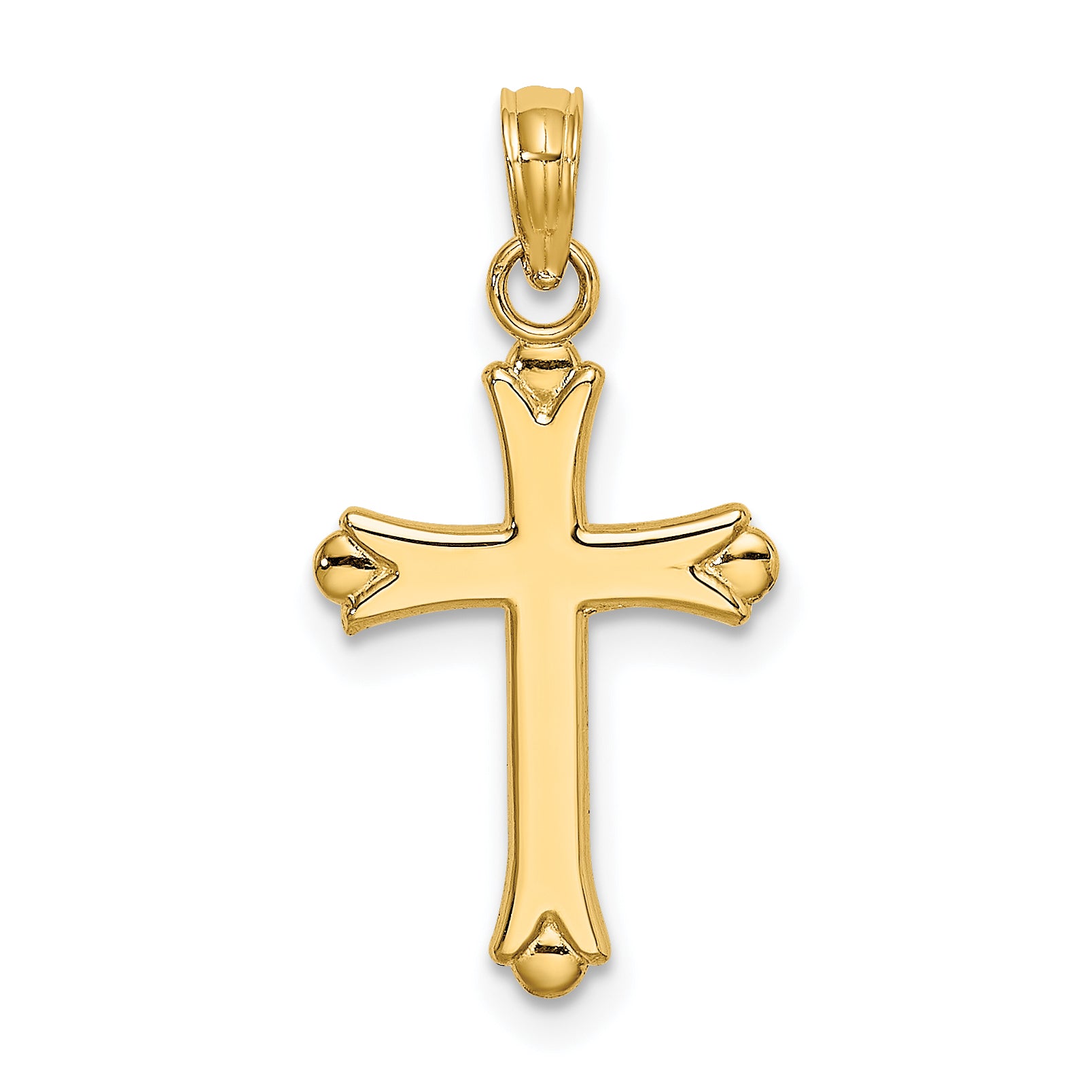 14K 2-D  Polished Cross Charm Main image