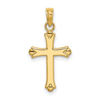 14K 2-D  Polished Cross Charm