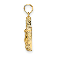 14K Small Polished Crucifix Charm