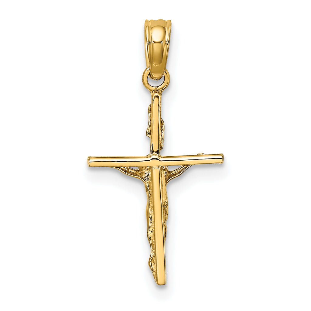 14K Small Polished Crucifix Charm