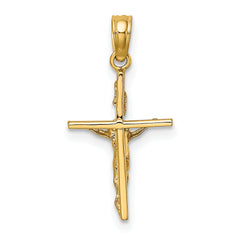 14K Small Polished Crucifix Charm