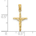 14K Small Polished Crucifix Charm