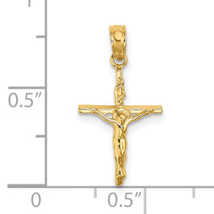 14K Small Polished Crucifix Charm