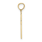 14K Textured Center Block Cross Charm
