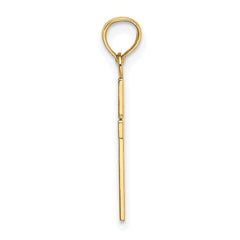 14K Textured Center Block Cross Charm