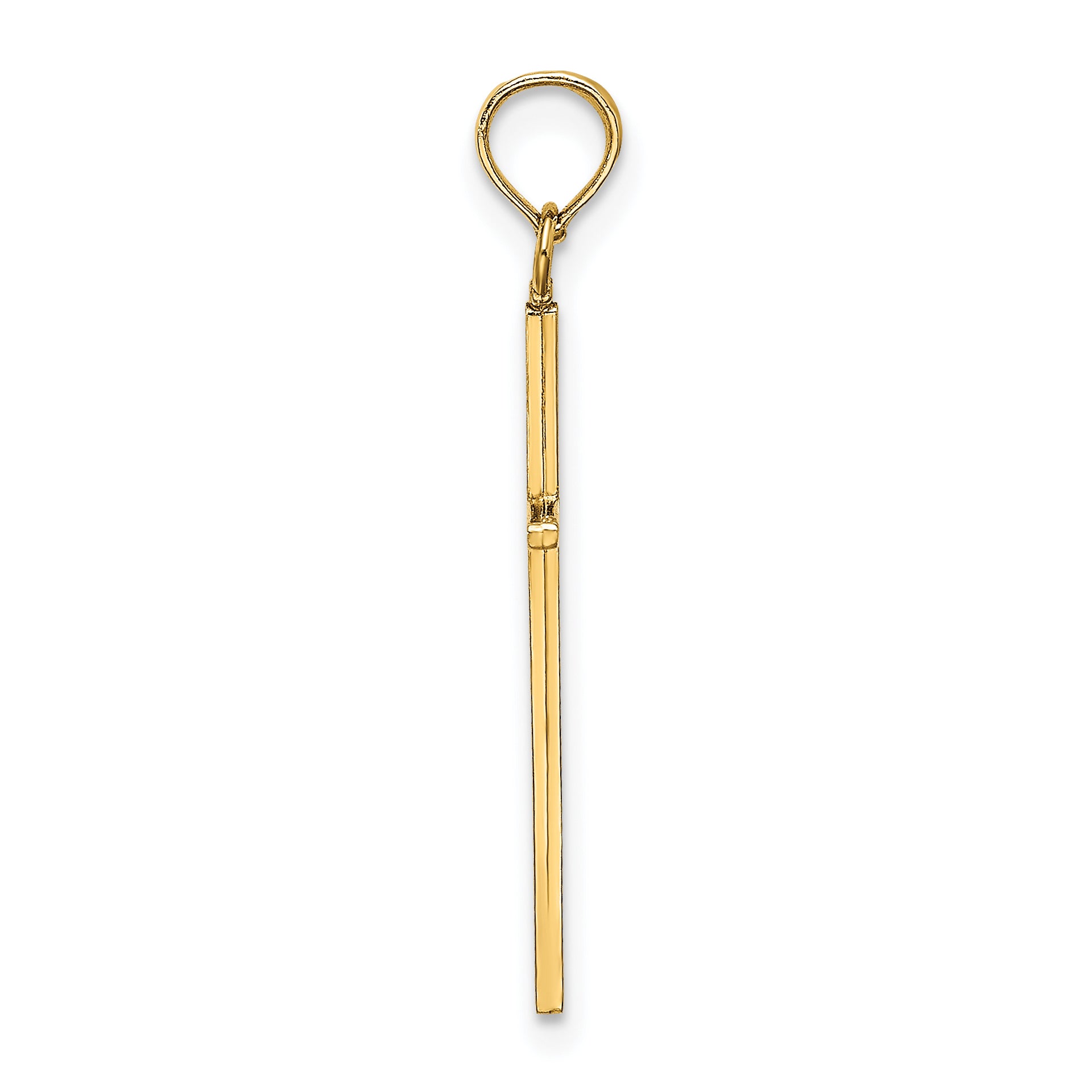 14K 3-D and Polished Stick Cross Charm Secondary image