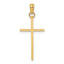 14K 3-D and Polished Stick Cross Charm