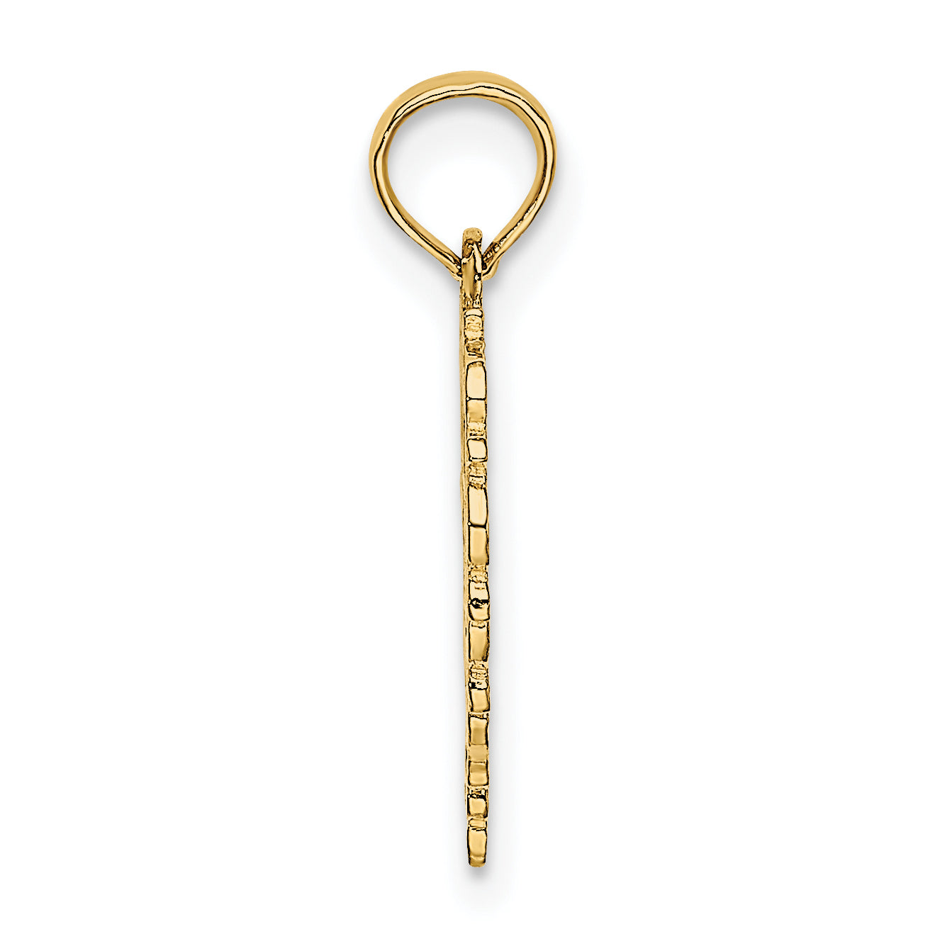 14K Textured Star Of David In Heart Charm