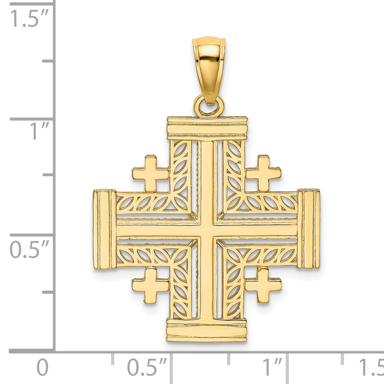14K Cut-Out Jerusalem Cross Charm Secondary image