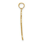14K Textured and Cut-Out W/ Rope Frame Block Cross Charm