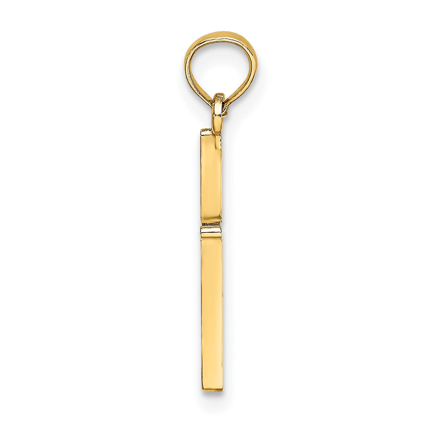 14K D/C and Polished Cross Charm