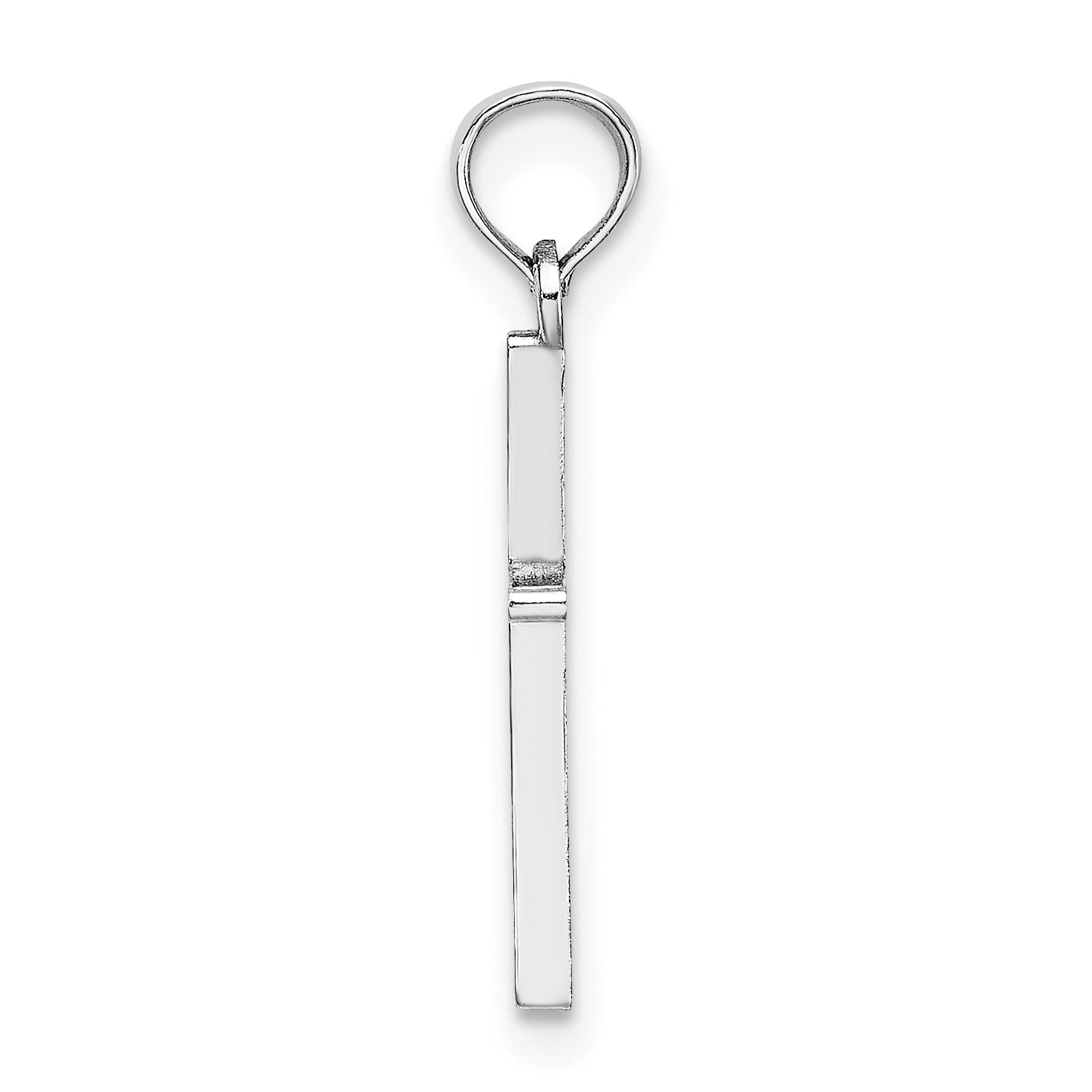 14K White Gold D/C and Polished Cross Charm Secondary image