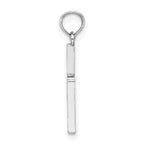 14K White Gold D/C and Polished Cross Charm