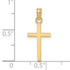 14K Polished Small Cross Charm