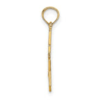 14K Polished / Engraved Star Of David and Cross Charm