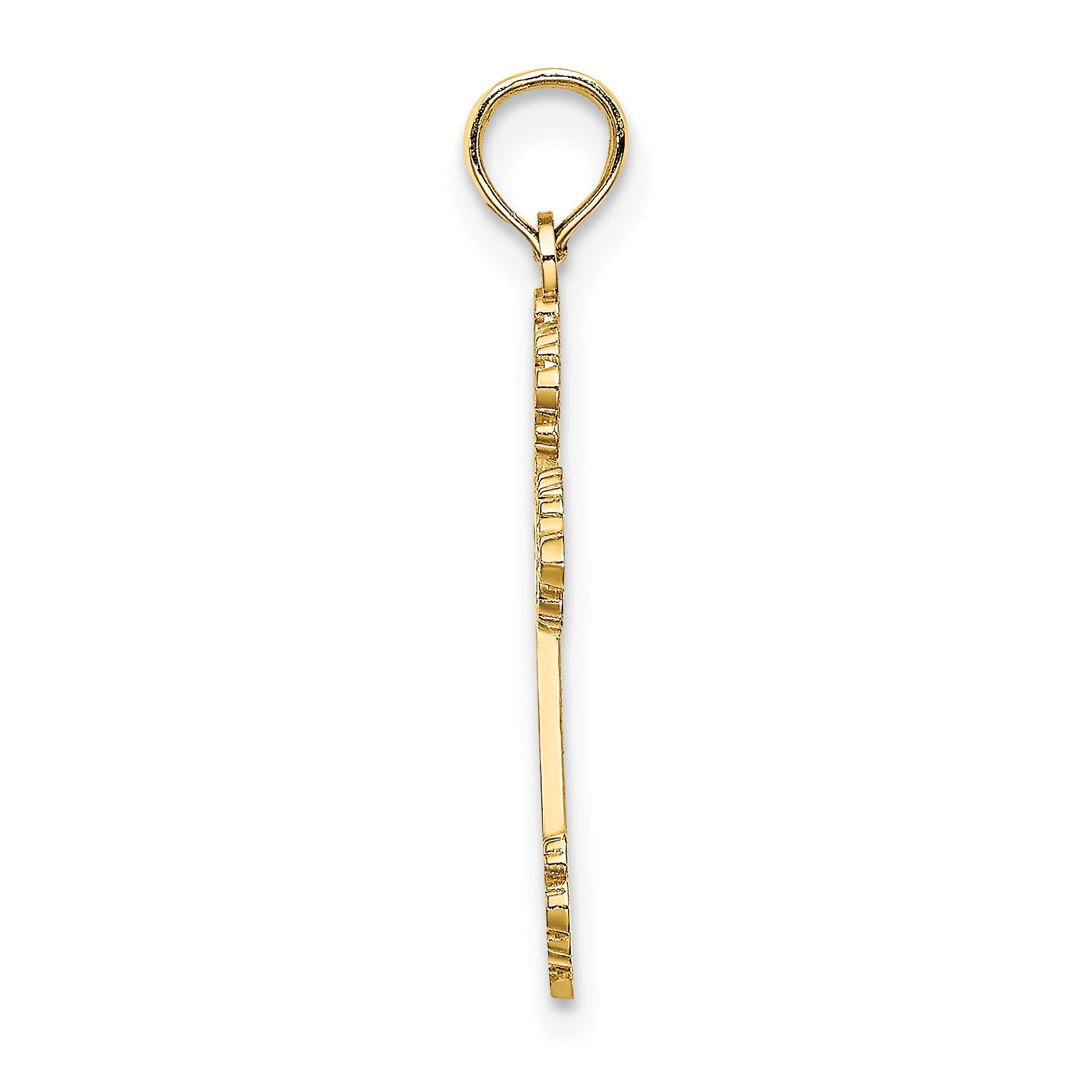 14K Polished and Textured Fancy Cross Charm Secondary image