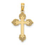14K Polished and Textured Fancy Cross Charm