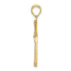 14K Polished and Cut-Out Cross
