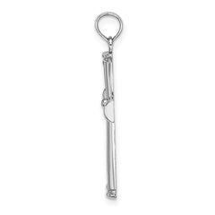 14K White Gold Polished and Cut-Out Cross